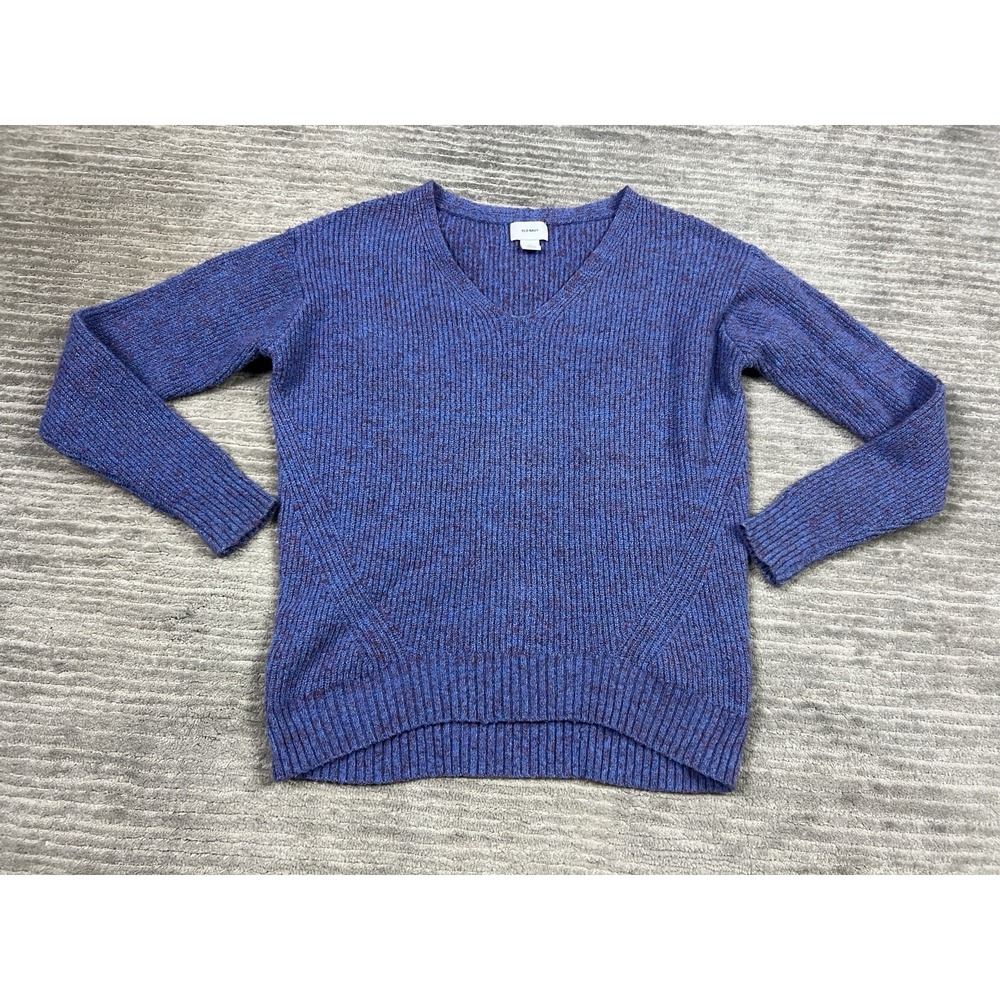 Old Navy Sweater Womens XS‎ Blue V-Neck Long Sleeve Cotton Blend